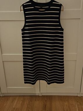 Zara Black and White Striped Sleeveless Dress